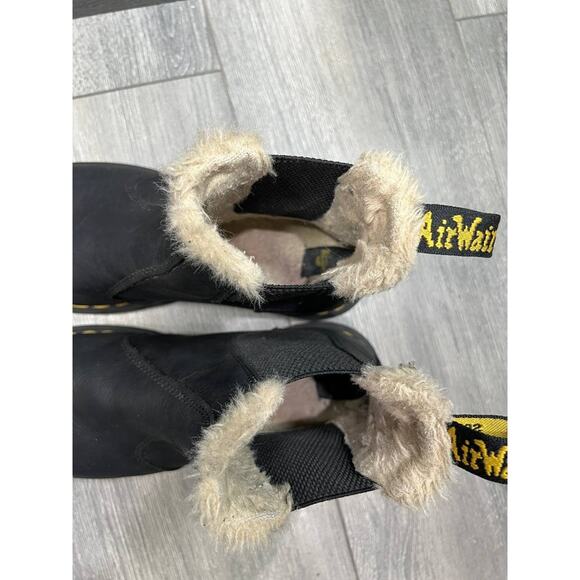 Dr. Martens 2976 Faux Fur Lined Platform Chelsea Boots Black 8 S000080 - Picture 6 of 11